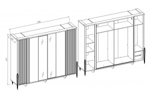 Шкаф-купе Gravita (Гравита) GRAV-19 слоновая кость