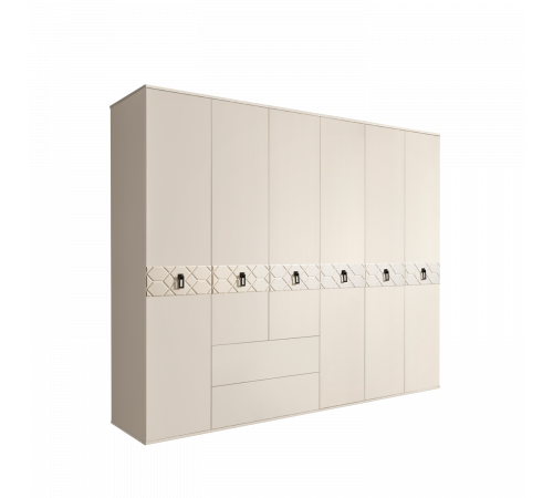 Шестистворчатый шкаф для одежды с ящиками Богемия Фарфале (Bogemia Farfalle) БМШ2/61 (Fа)