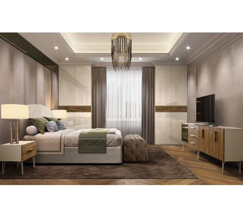 Шестистворчатый шкаф для одежды с ящиками Богемия Вуд (Bogemia Wood) БМШ2/61 (Wo)