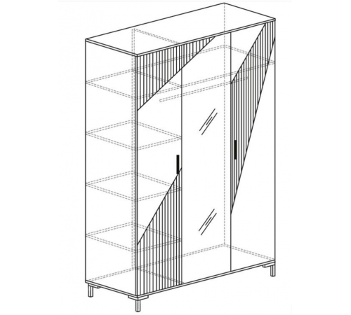 Трехдверный шкаф для одежды Родос 131